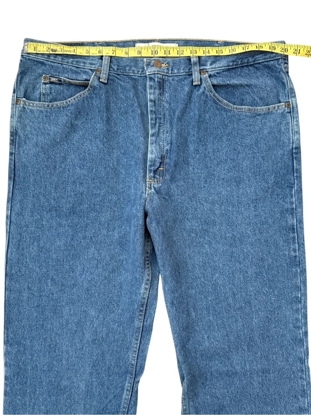 Lee Regular Fit Jeans Mens 42x36 Fits 40x36 Medium Wash Straight Leg 100% Cotton